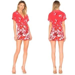 Revolve Privacy Please La Jolla Red Floral Button Down Dress